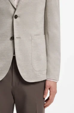 Slim-Fit Blazer aus Schurwolle mit Baumwolle