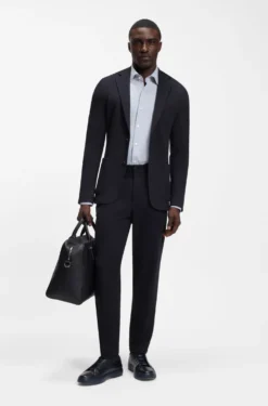 Slim-Fit Blazer aus Stretch-Jersey mit Mikromuster