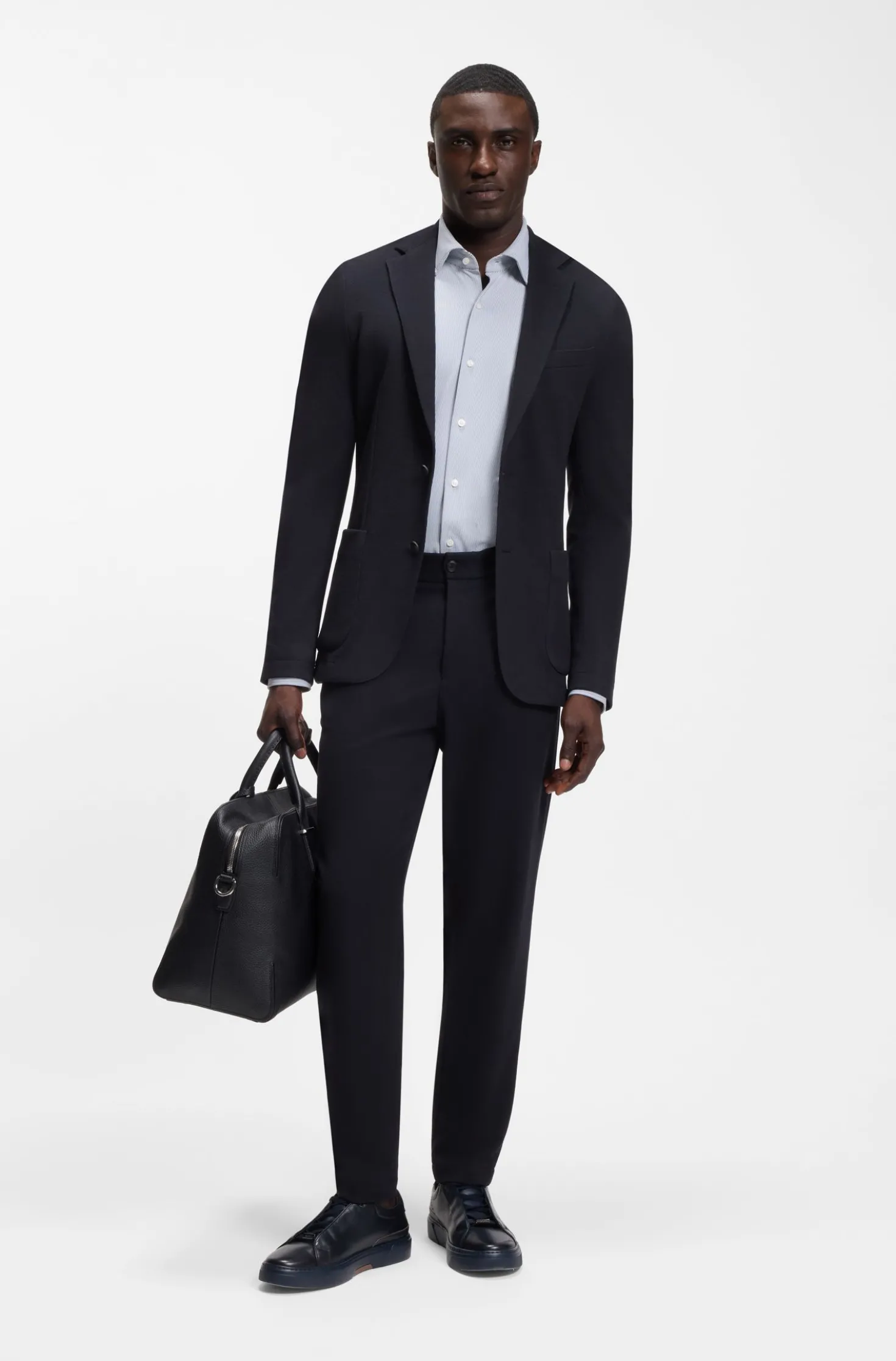 Slim-Fit Blazer aus Stretch-Jersey mit Mikromuster