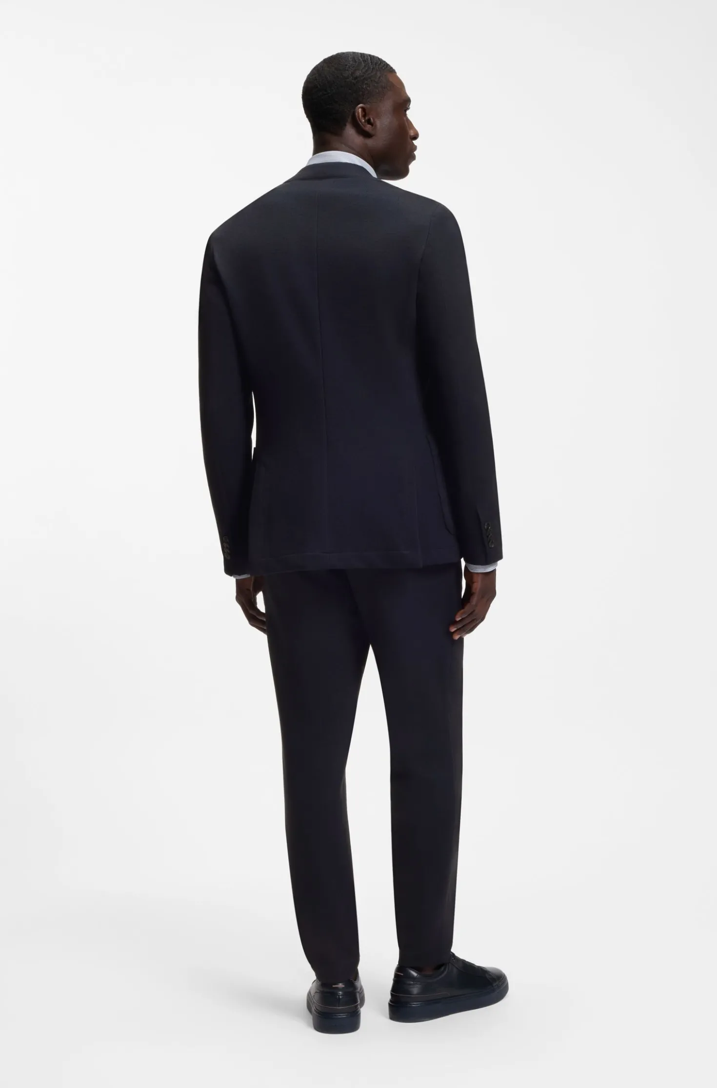 Slim-Fit Blazer aus Stretch-Jersey mit Mikromuster
