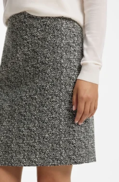 Slim-Fit Bleistiftrock mit Fischgrätmuster