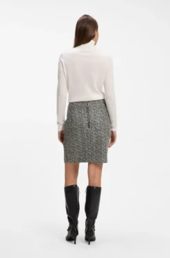 Slim-Fit Bleistiftrock mit Fischgrätmuster