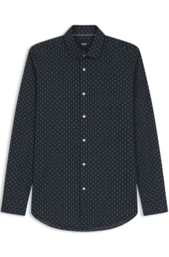 Slim-Fit Business-Hemd aus elastischer Popeline