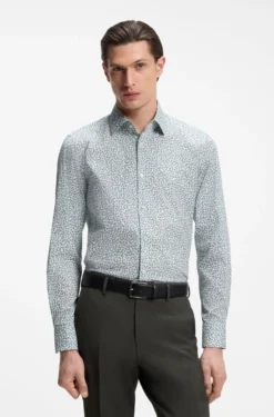 Slim-Fit Business-Hemd aus Stretch-Popeline
