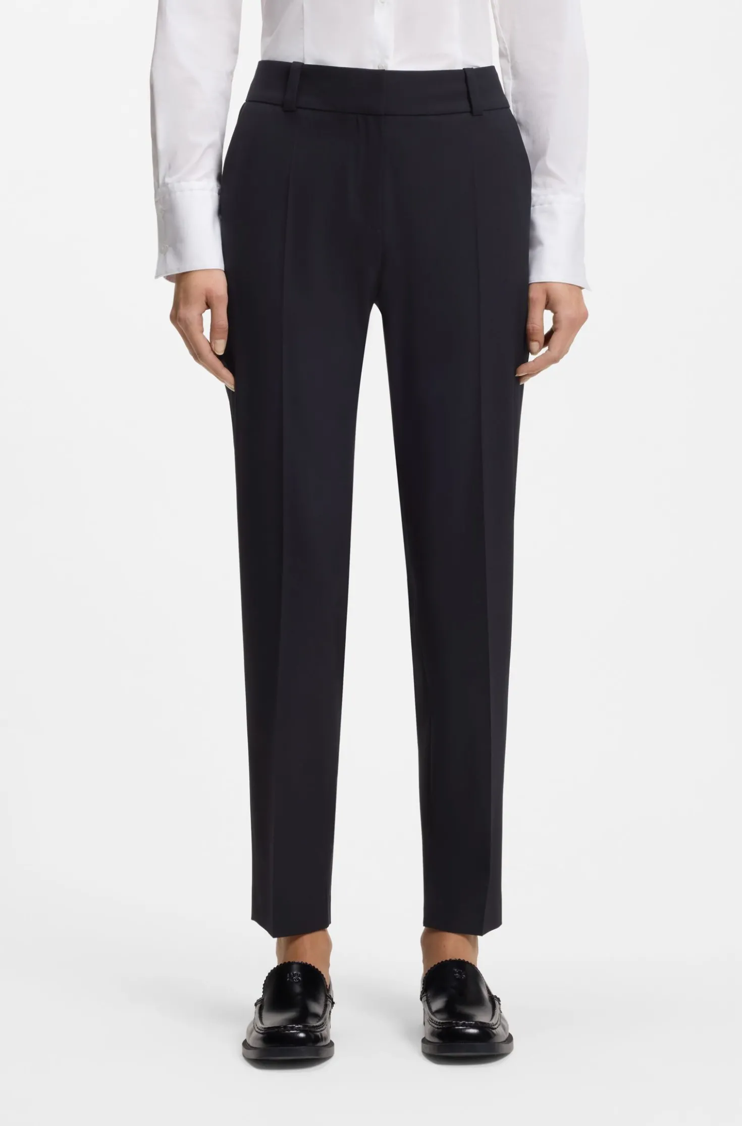 Slim-Fit Cropped-Hose aus Stretch-Gewebe