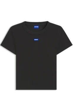 Slim-Fit Cropped T-Shirt aus Stretch-Baumwolle