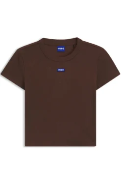 Slim-Fit Cropped T-Shirt aus Stretch-Baumwolle