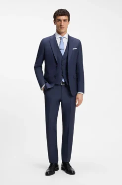 Slim-Fit Dreiteiler aus Schurwolle