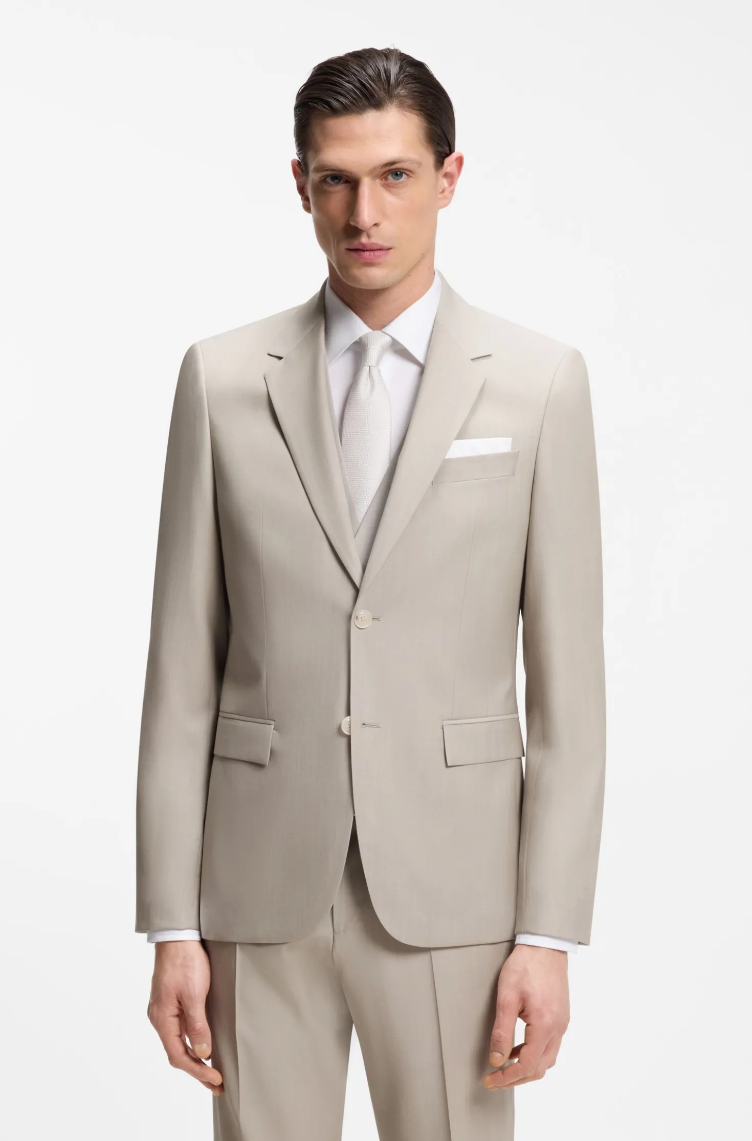 Slim-Fit Dreiteiler aus Schurwolle