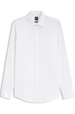 Slim-Fit Hemd aus bügelleichtem Baumwoll-Twill