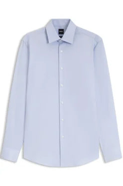 Slim-Fit Hemd aus bügelleichtem Baumwoll-Twill