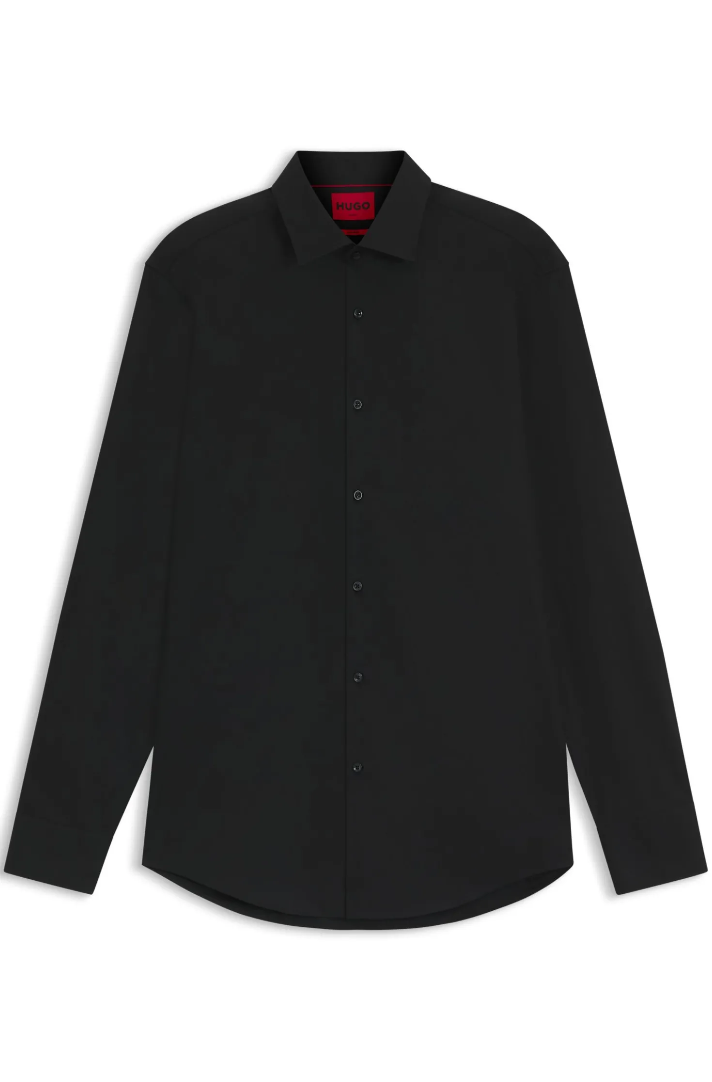 Slim-Fit Hemd aus bügelleichter Baumwoll-Popeline