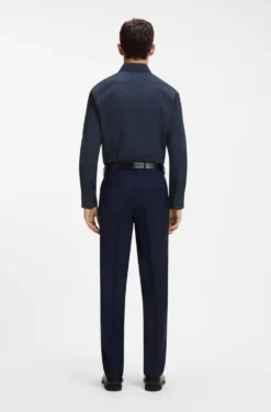 Slim-Fit Hemd aus bügelleichter Baumwoll-Popeline