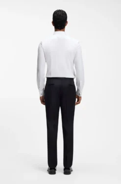 Slim-Fit Hemd aus elastischem Baumwoll-Twill