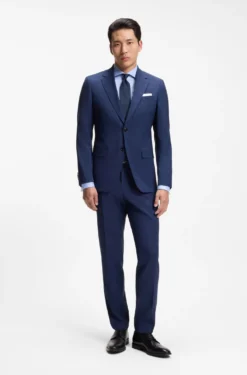 Slim-Fit Hemd aus gestreifter Stretch-Baumwolle mit bügelleichtem Finish