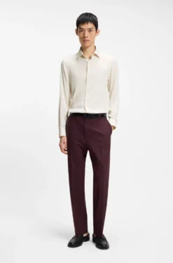 Slim-Fit Hemd aus gewaschenem Satin