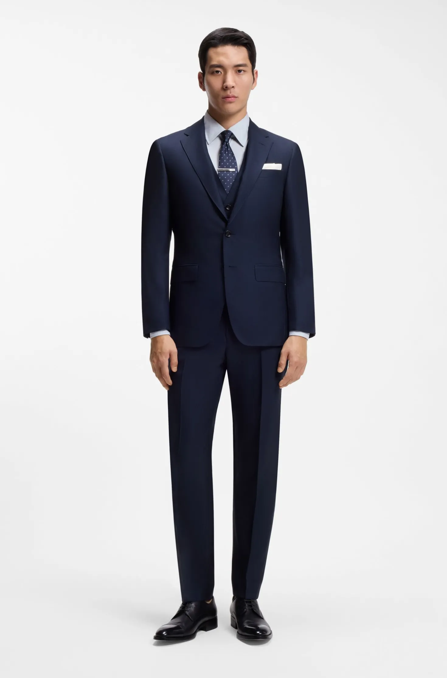 Slim-Fit Hemd aus italienischem Baumwoll-Mix mit Elasthan-Anteil