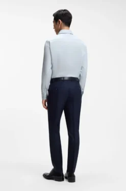 Slim-Fit Hemd aus italienischem Baumwoll-Mix mit Elasthan-Anteil