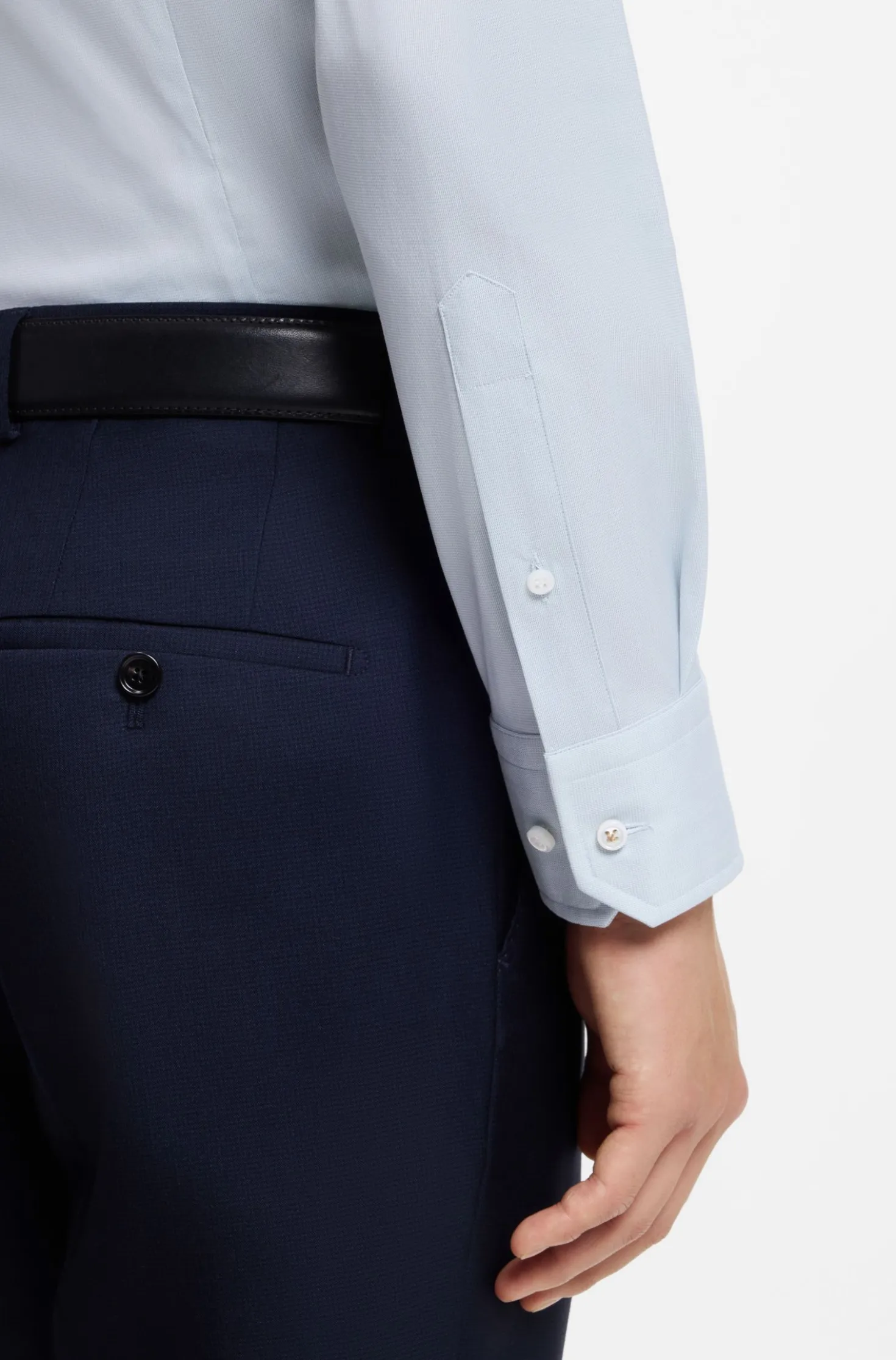 Slim-Fit Hemd aus italienischem Baumwoll-Mix mit Elasthan-Anteil