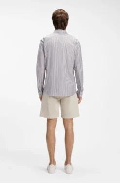 Slim-Fit Hemd aus meliertem Baumwoll-Jersey