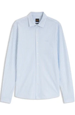 Slim-Fit Hemd aus meliertem Baumwoll-Jersey