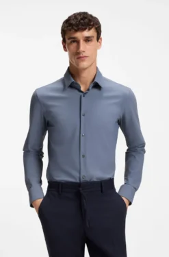 Slim-Fit Hemd aus Performance-Stretch-Jersey