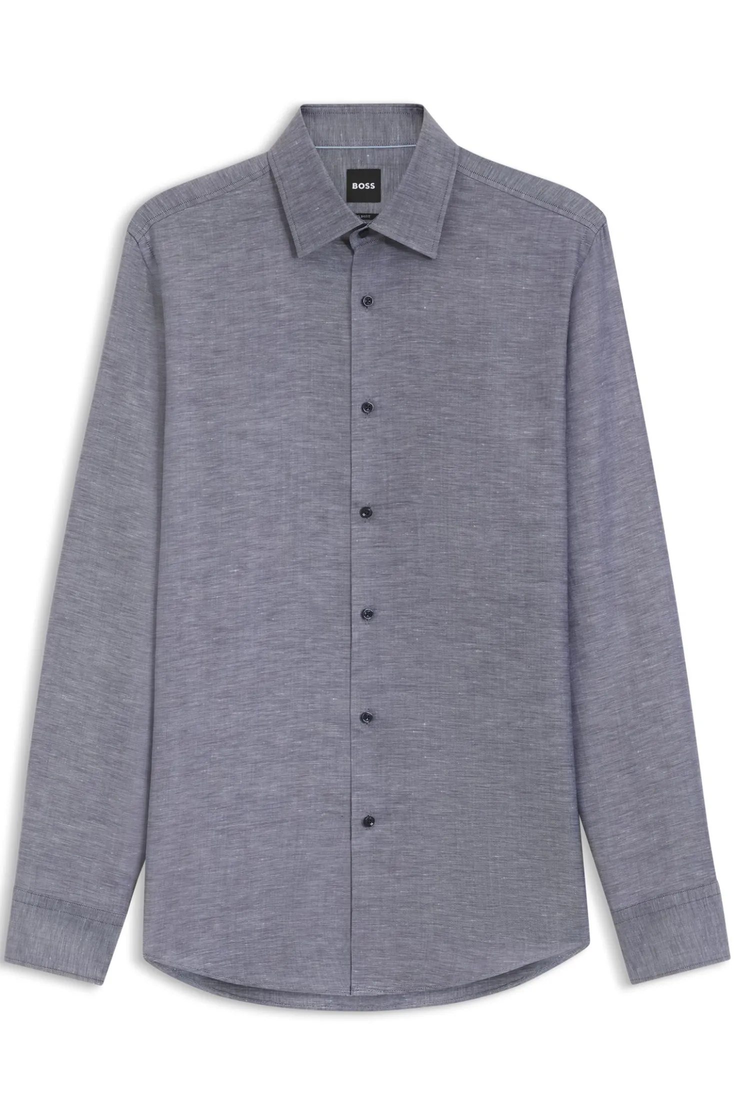 Slim-Fit Hemd aus Twill aus einem Leinen-Mix