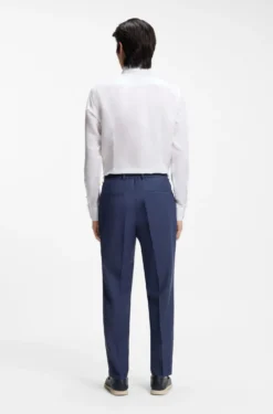 Slim-Fit Hemd aus Twill aus einem Leinen-Mix