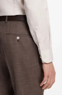 Slim-Fit Hemd aus Twill aus einem Leinen-Mix