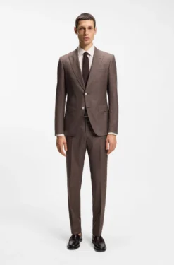 Slim-Fit Hemd aus Twill aus einem Leinen-Mix