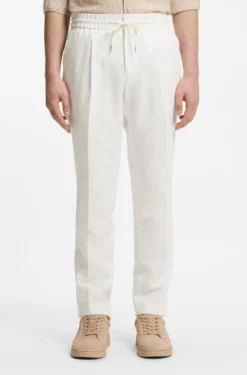 Slim-Fit Hose aus Baumwolle mit Leinen