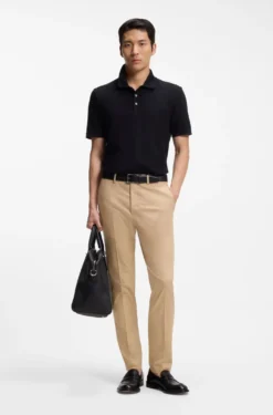 Slim-Fit Hose aus Baumwolle, Seide und Stretch
