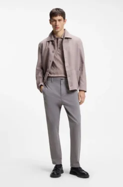 Slim-Fit Hose aus elastischer Baumwoll-Gabardine