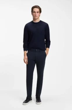 Slim-Fit Hose aus elastischer Baumwoll-Gabardine