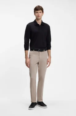 Slim-Fit Hose aus elastischer Baumwoll-Gabardine