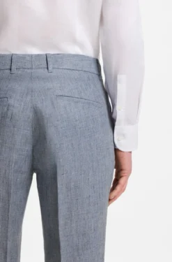 Slim-Fit Hose aus gemustertem Leinen