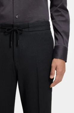 Slim-Fit Hose aus Schurwoll-Mix mit Seide