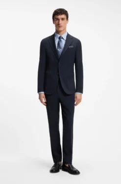 Slim-Fit Hose aus Schurwoll-Mix mit Seide