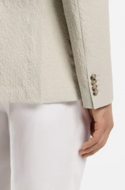 Slim-Fit Jacke aus elastischem Baumwoll-Seersucker