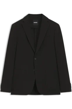 Slim-Fit Jacke aus elastischem Baumwoll-Seersucker