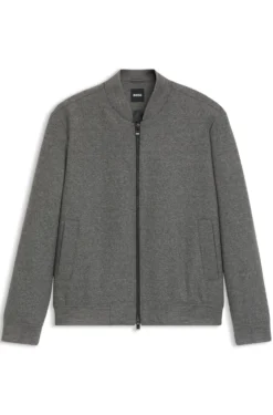 Slim-Fit Jacke aus gebürstetem Stretch-Flanell