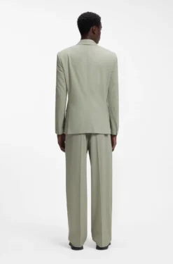 Slim-Fit Jacke aus Woll-Mix mit Popeline-Struktur