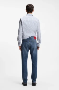 Slim-Fit Jeans aus blauem Stretch-Denim