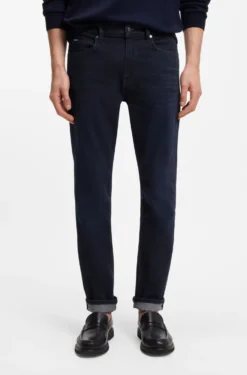 Slim-Fit Jeans aus dunkelblauem Stretch-Denim