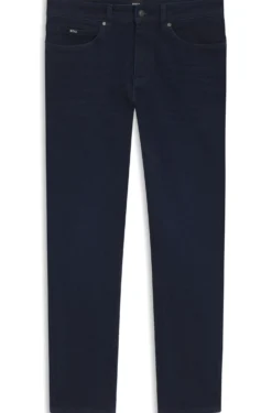 Slim-Fit Jeans aus dunkelblauem Stretch-Denim