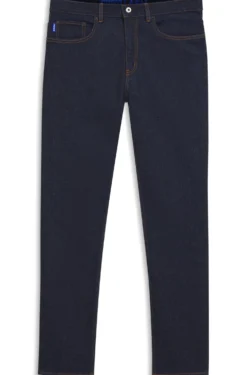 Slim-Fit Jeans aus dunkelblauem Stretch-Denim