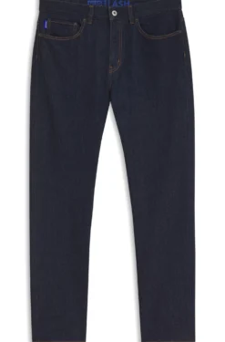 Slim-Fit Jeans aus dunkelblauem Stretch-Denim