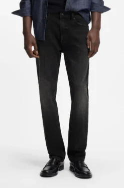 Slim-Fit Jeans aus schwarzem Stretch-Denim