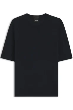 Slim-Fit Kurzarmpullover aus superfeiner Merinowolle