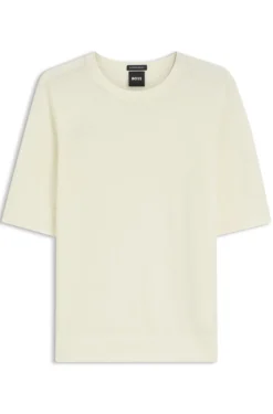Slim-Fit Kurzarmpullover aus superfeiner Merinowolle